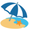 Beach With Umbrella emoji on Google